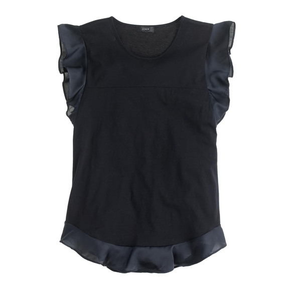 J.Crew Flounce Tank Top in Black Size XS
